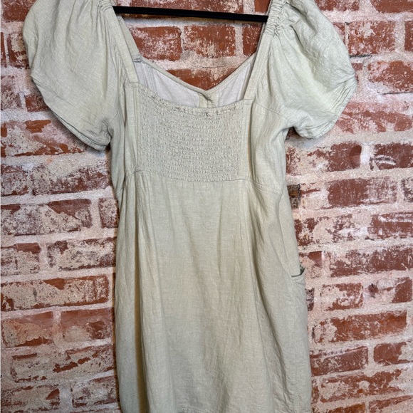 Madewell Light Green Linen Dress - SZ 14 - Picture 7 of 7